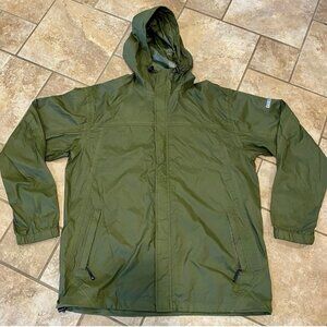 Gander Mountain Women’s Waterproof Rain Jacket/Hood Hiking Coat Olive Medium